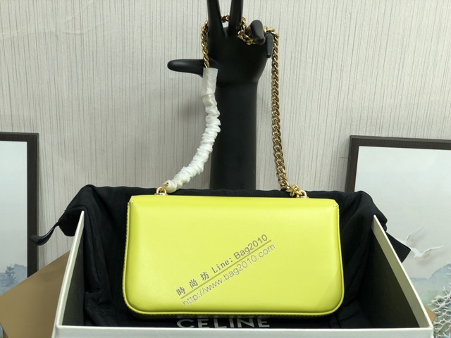 Celine專櫃2022全新系列凱旋門鏈條肩背包 賽琳CUIR TRIOMPHE皮標標誌印花鏈條包 sldj2396